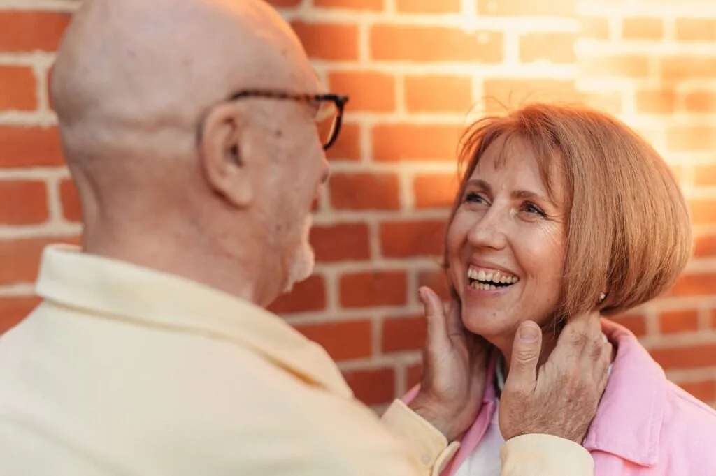 A happily retired senior couple enjoying time together outdoors